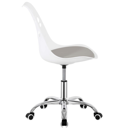 Scaun birou ergonomic, cu sezut din spuma, reglabil pe inaltime, maxim 120 kg, 90x49x48 cm, alb si gri [20]