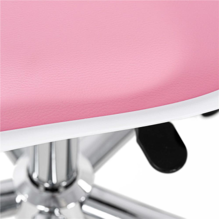 Scaun birou ergonomic, cu sezut din spuma, reglabil pe inaltime, maxim 120 kg, 90x49x48 cm, alb si roz [21]