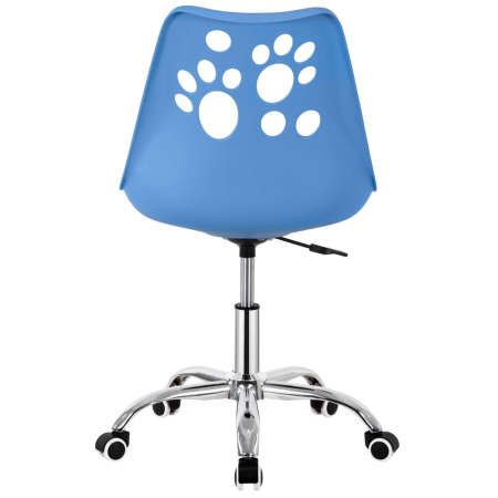 Scaun birou ergonomic, cu sezut din spuma, reglabil pe inaltime, maxim 120 kg, 90x49x48 cm, albastru [23]