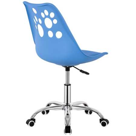 Scaun birou ergonomic, cu sezut din spuma, reglabil pe inaltime, maxim 120 kg, 90x49x48 cm, albastru [21]