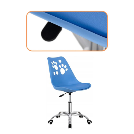 Scaun birou ergonomic, cu sezut din spuma, reglabil pe inaltime, maxim 120 kg, 90x49x48 cm, albastru [4]