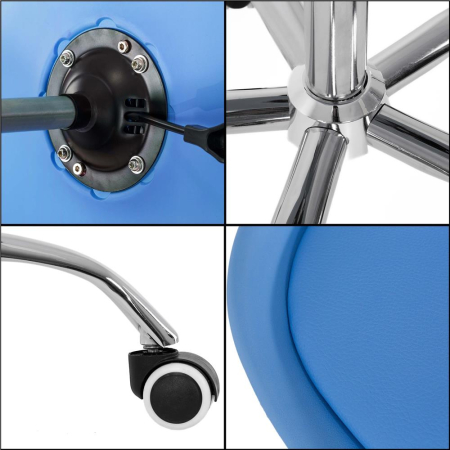 Scaun birou ergonomic, cu sezut din spuma, reglabil pe inaltime, maxim 120 kg, 90x49x48 cm, albastru [15]