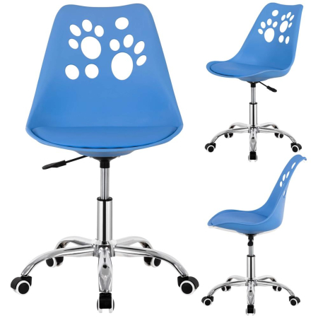 Scaun birou ergonomic, cu sezut din spuma, reglabil pe inaltime, maxim 120 kg, 90x49x48 cm, albastru [5]