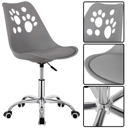 Scaun birou ergonomic, cu sezut din spuma, reglabil pe inaltime, maxim 120 kg, 90x49x48 cm, gri [25]