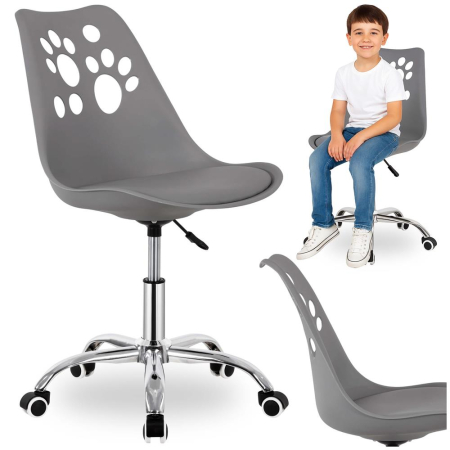 Scaun birou ergonomic, cu sezut din spuma, reglabil pe inaltime, maxim 120 kg, 90x49x48 cm, gri [9]