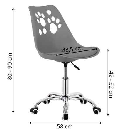 Scaun birou ergonomic, cu sezut din spuma, reglabil pe inaltime, maxim 120 kg, 90x49x48 cm, gri [1]