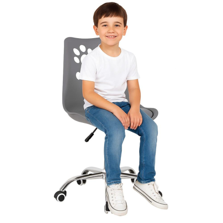 Scaun birou ergonomic, cu sezut din spuma, reglabil pe inaltime, maxim 120 kg, 90x49x48 cm, gri [11]