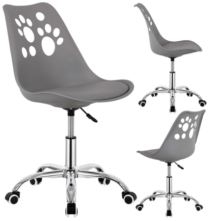 Scaun birou ergonomic, cu sezut din spuma, reglabil pe inaltime, maxim 120 kg, 90x49x48 cm, gri [3]