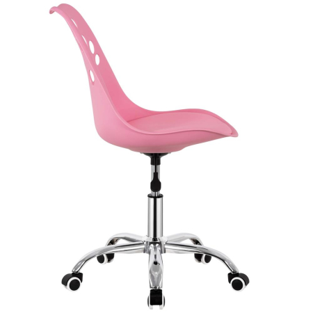 Scaun birou ergonomic, cu sezut din spuma, reglabil pe inaltime, maxim 120 kg, 90x49x48 cm, roz [14]