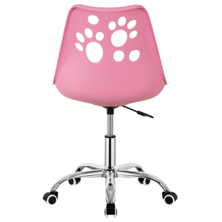 Scaun birou ergonomic, cu sezut din spuma, reglabil pe inaltime, maxim 120 kg, 90x49x48 cm, roz [12]