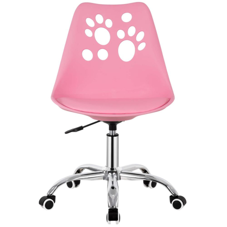 Scaun birou ergonomic, cu sezut din spuma, reglabil pe inaltime, maxim 120 kg, 90x49x48 cm, roz [21]