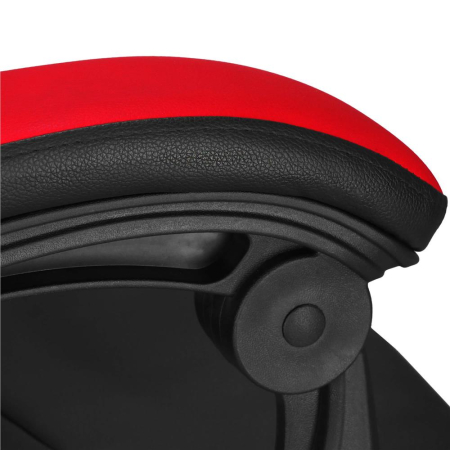 Scaun birou pentru gaming, ergonomic, suport lombar si tetiera, 114-123x55x50 cm, negru si rosu [14]