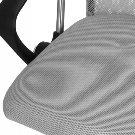 Scaun de birou ergonomic cu reglaj pe inaltime, material tip mesh si ecopiele, 58x60x117 cm, gri [4]
