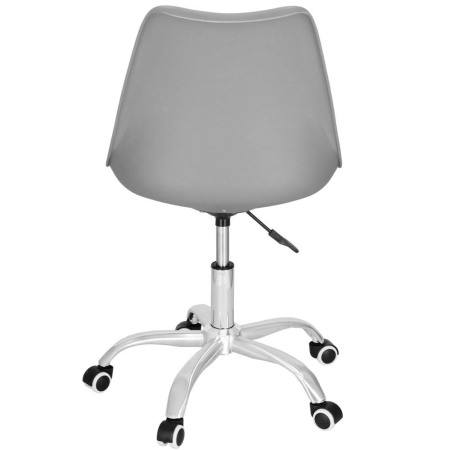 Scaun de birou ergonomic, piele ecologica, 150kg, baza otel, gri [14]