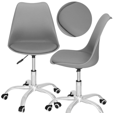 Scaun de birou ergonomic, piele ecologica, 150kg, baza otel, gri [3]