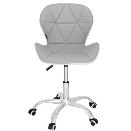 Scaun de birou ergonomic, tapitat cu piele ecologica, 120kg, alb gri [12]