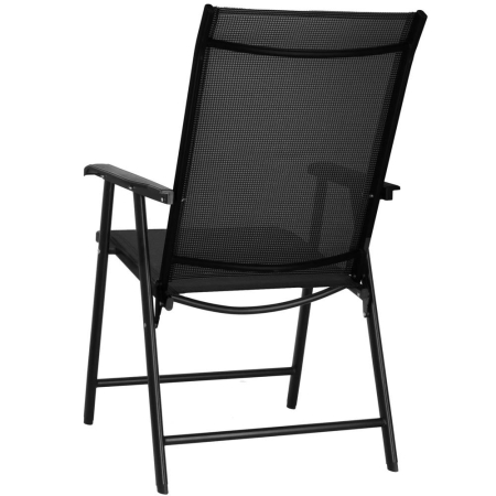 Scaun de gradina metalic, pliabil, 95x57x66cm, maxim 150kg, negru [15]