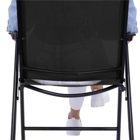 Scaun de gradina metalic, pliabil, 95x57x66cm, maxim 150kg, negru [27]