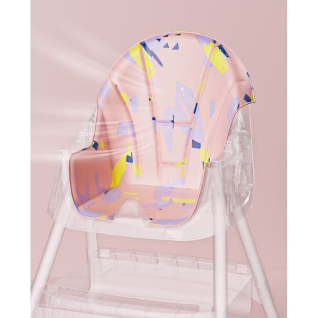 Scaun de Masa pe Roti pentru Copii, , 2 Tavite si Husa Detasabile, Multifuncțional, Stabil, Centura de Siguranta, Spatar Reglabil Moale, Balansoar, Cos de Depozitare, de la 6 Luni, Mov [9]