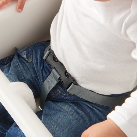 Scaun de masa telescopic pentru bebelusi si copii, , cu Suport picioare si Centura de siguranta, reglabil pe inaltime, Varsta 6-32 luni, Alb [3]