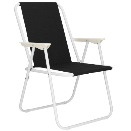 Scaune gradina - Scaun de plaja Sersimo, pliabil, 100kg, 52x73cm, negru alb