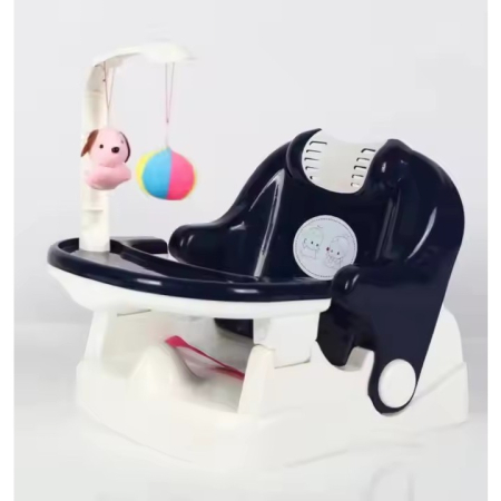 Scaun pentru Copii 2 in 1, , pentru Servit Masa si pentru Baie, Multifunctional, Pliabil, Portabil, din Plastic, Spatar Reglabil, 58 x 39 cm, Albastru [3]