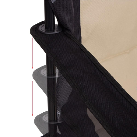 Scaun pliabil camping sau pescuit Premium, cu suport pahar, crem si negru [7]