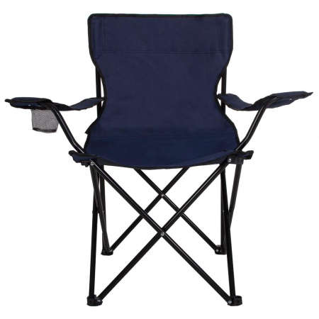 Disponibil livrare locker - Scaun pliabil camping sau pescuit Sersimo, cu suport pahar, albastru inchis