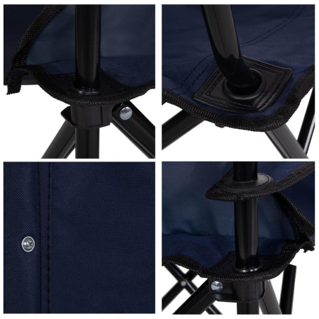 Scaun pliabil camping sau pescuit Sersimo, cu suport pahar, albastru inchis [4]