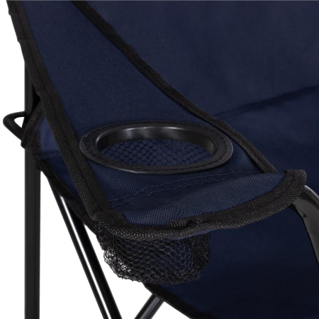 Scaun pliabil camping sau pescuit Sersimo, cu suport pahar, albastru inchis [3]