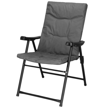 Scaun pliabil pentru terasa sau camping, sezut si spatar cu burete, maxim 120kg, gri [6]