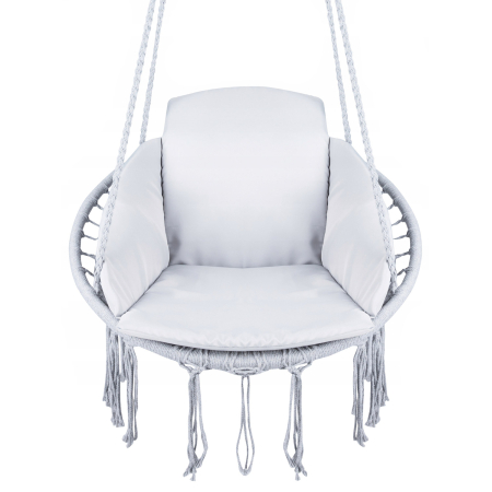 Leagăne tip scaun - Scaun rotund Sersimo tip leagan suspendat cu perna Confort casa sau gradina, gri