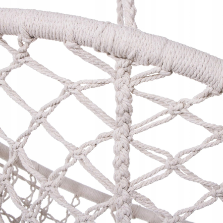 Scaun rotund Sersimo tip leagan suspendat cu perna Confort Plus casa sau gradina, bej [5]