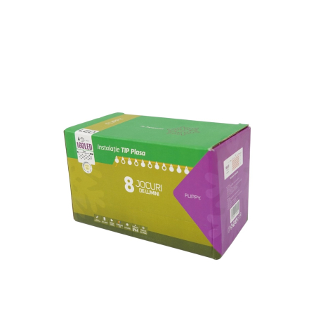 Sectiune Instalatie de Craciun , Tip Plasa, 160 LED-uri, 3 m x 1 m, 8 jocuri de lumini, Interconectabila, Fir transparent, Alb cald [4]