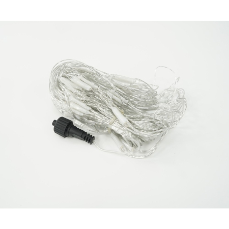 Sectiune Instalatie de Craciun , Tip Plasa, 80 LED-uri, 2 m x 1 m, 8 jocuri de lumini, Interconectabila, Fir transparent, Alb cald [4]