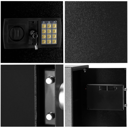 Seif electronic standard cu cifru si cheie, 415x350x310 mm, negru [7]