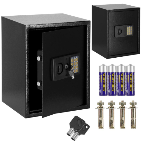 Seif electronic standard cu cifru si cheie, 415x350x310 mm, negru [13]