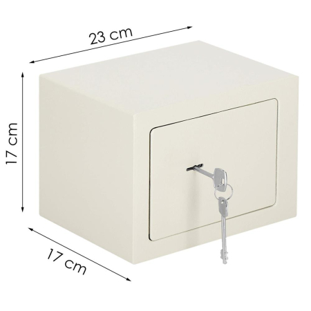 Seif standard cu cheie, 170x230x170 mm, Otel, Bej [14]
