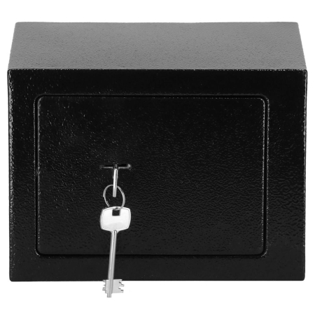 Seif standard cu cheie, 170x230x170 mm, Otel, Negru [6]