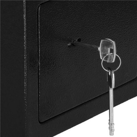 Seif standard cu cheie, 170x230x170 mm, Otel, Negru [3]