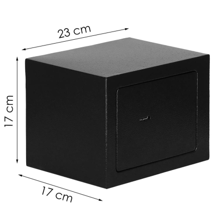 Seif standard cu cheie, 170x230x170 mm, Otel, Negru [1]