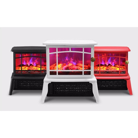 Semineu electric , 1500W, cu efect de flacara, 25 x 16 x 25 cm, Alb [1]