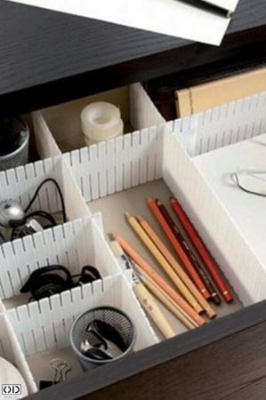 Separatoare pentru Organizare Sertare, Ajustabile Manual, PVC, Alb, 55 x 10 cm, Premium [4]
