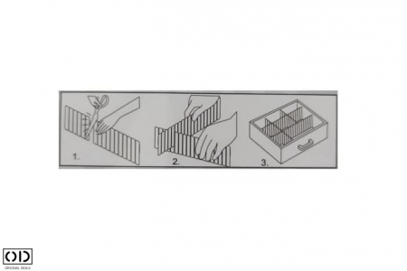 Separatoare pentru Organizare Sertare, Ajustabile Manual, PVC, Alb, 55 x 10 cm, Premium [2]