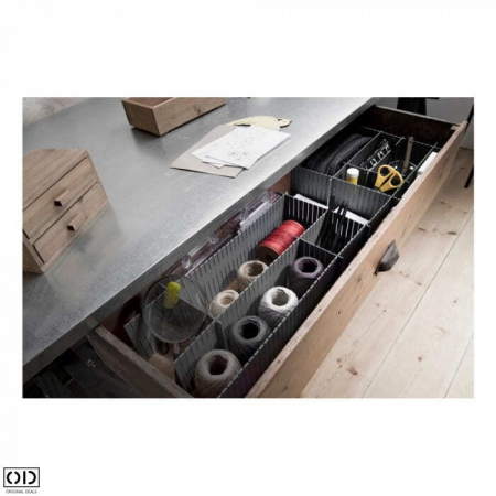 Separatoare pentru Organizare Sertare, Ajustabile Manual, PVC, Alb, 55 x 10 cm, Premium [3]