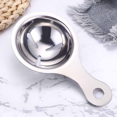 Separator de oua, separa albusul de galbenus, inox, usor de folosit, 14x7.5 cm, argintiu [4]