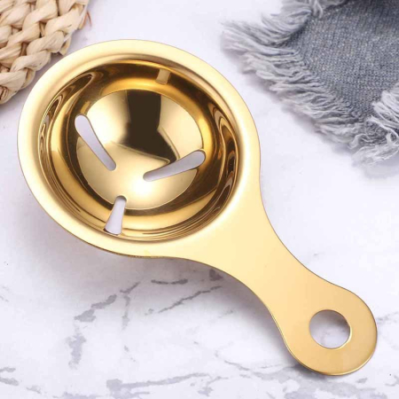 Separator de oua, separa albusul de galbenus, inox, usor de folosit, 14x7.5 cm, auriu [2]