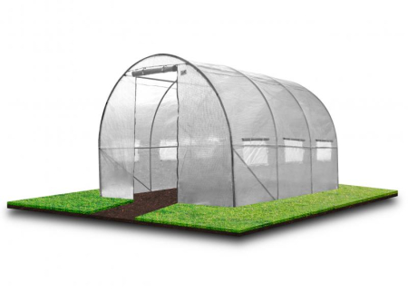 Sera de gradina, tip tunel cu cadru metalic, 250x400x200cm, alba, 10mp [1]