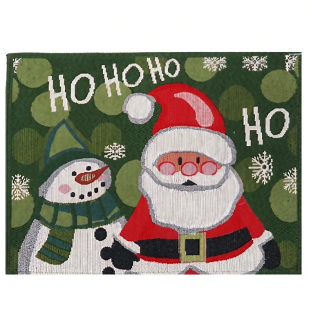 Articole Craciun Bucatarie - Servet de Masa, , Model Mos Craciun, Scris HoHoHo, Tematica Craciun, Prosop pentru Masa, Bumbac si Fibre Sintetice, 43x33 cm, Verde