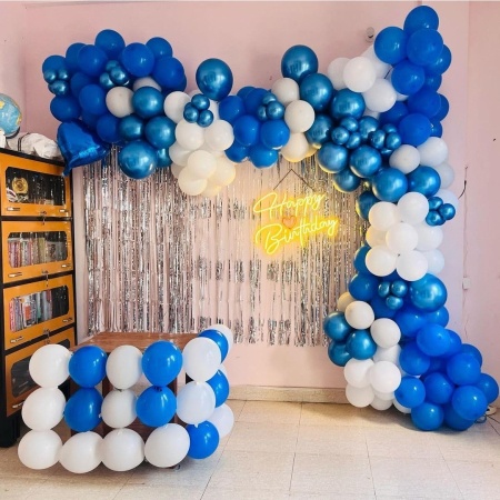 Set 10 Baloane din Latex, , Model Party, Albastru Diferite Nuante, 30 cm, 2.8 g [1]